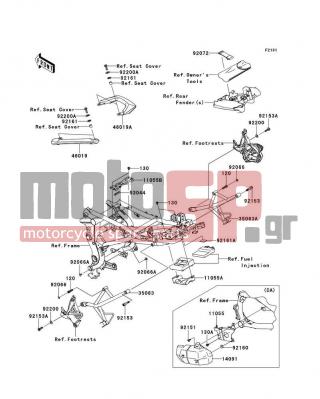 KAWASAKI - VERSYS® ABS 2014 -  - Frame Fittings - 11055-0586 - BRACKET,CANISTER