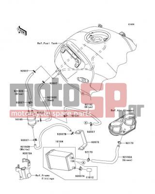 KAWASAKI - VERSYS® ABS 2014 - Body Parts - Fuel Evaporative System(CA) - 11012-1388 - CAP,CANISTER
