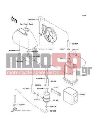KAWASAKI - VULCAN 800 CLASSIC 1998 - Body Parts - Fuel Evaporative System - 16164-1052 - CANISTER