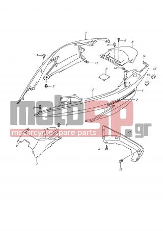 SUZUKI - UH200 (P19) Burgman 2007 - Body Parts - FRAME COVER (MODEL K9) - 47161-03H00-000 - CUSHION, COVER FRAME FRONT