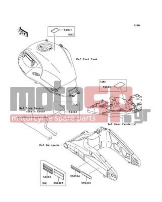 KAWASAKI - VERSYS® ABS 2014 - Body Parts - Labels - 59464-0560 - LABEL-CERTIFICATION,EVAPO ROUT