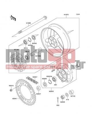 KAWASAKI - GPZ 1100 1997 -  - Rear Wheel/Chain - 42041-1283 - SPROCKET-HUB,45T