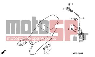 HONDA - VFR800 (ED) 2000 - Body Parts - SEAT - 77160-MZ7-000 - PLATE, SEAT LOCK BACK