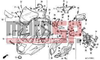 HONDA - CBR1100XX (ED) 1999 - Body Parts - UPPER COWL - 64230-MAT-D00ZA - COWL SET, UPPER *NH418P*