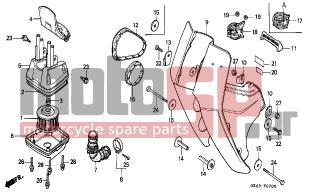HONDA - C50 (GR) 1986 - Body Parts - FRONT COVER/AIR CLEANER - 92101-060700A - BOLT, HEX., 6X70