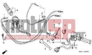 HONDA - CBR600RR (ED) 2006 - Frame - HANDLE LEVER/SWITCH/CABLE - 53140-MCF-000 - GRIP ASSY., THROTTLE