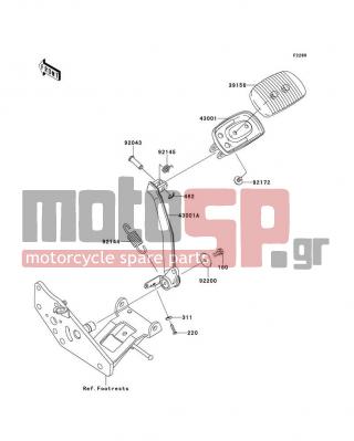 KAWASAKI - VULCAN® 1700 NOMAD™ ABS 2014 -  - Brake Pedal/Torque Link - 92145-0168 - SPRING