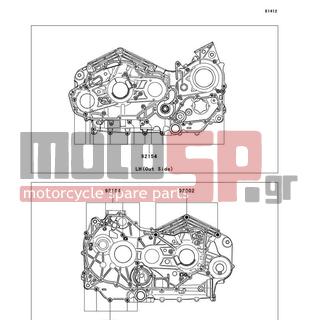 KAWASAKI - VULCAN® 1700 NOMAD™ ABS 2014 - Engine/Transmission - Crankcase Bolt Pattern - 92154-0132 - BOLT,FLANGED-SMALL,6X90