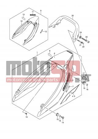 SUZUKI - GSX1400 (E2) 2003 - Body Parts - SEAT TAIL COVER (MODEL K5) - 46317-31F00-000 - WASHER, HOOK