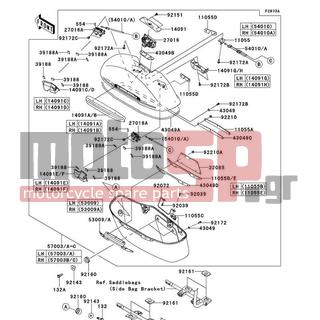 KAWASAKI - VULCAN® 1700 NOMAD™ ABS 2014 - Body Parts - Saddlebags(Side Bag) - 11055-1912 - BRACKET,LH
