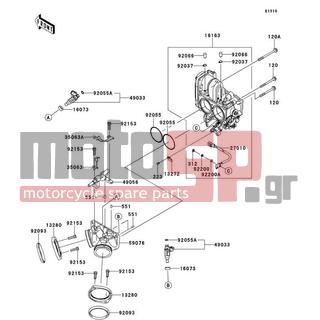 KAWASAKI - VULCAN® 1700 NOMAD™ ABS 2014 - Engine/Transmission - Throttle - 49033-0003 - NOZZLE-INJECTION