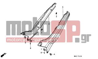 HONDA - CBR600F (ED) 1989 - Body Parts - SIDE COVER - 83612-MT6-600ZA - COVER SET, R. SIDE (WL) *R167/TYPE1*