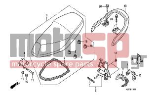 HONDA - ANF125A (GR) Innova 2010 - Body Parts - SEAT - 77214-KPH-900 - RUBBER B, SEAT SETTING