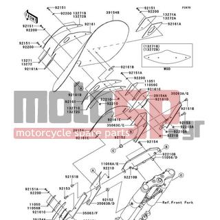 KAWASAKI - VULCAN® 1700 NOMAD™ ABS 2014 - Body Parts - Cowling - 13272-1642 - PLATE,WINDSHIELD,OUTER,CNT