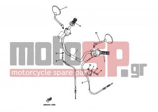 YAMAHA - SR125 (EUR) 1992 - Frame - STEERING HANDLE CABLE - 1J7-26290-FO-00 - Rear View Mirror Assy (right)