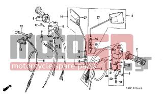 HONDA - C50 (GR) 1996 - Frame - HANDLE LEVER/SWITCH/ CABLE (C50SP/C50ST) - 90116-147-000 - SCREW, PAN, 5MM