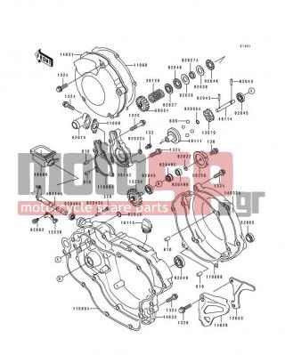 KAWASAKI - KX125 1997 - Engine/Transmission - Engine Cover(s) - 14032-1348 - COVER-CLUTCH,OUTSIDE