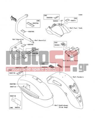 KAWASAKI - VULCAN® 1700 NOMAD™ ABS 2014 - Body Parts - Labels - 59464-1635 - LABEL-CERTIFICATION,EVAPO ROUT