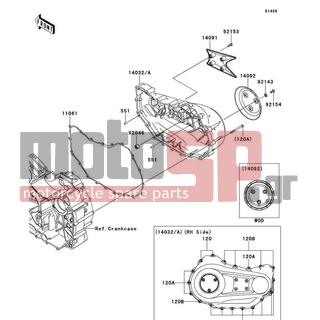 KAWASAKI - VULCAN® 1700 NOMAD™ ABS 2014 - Engine/Transmission - Right Engine Cover(s) - 14032-0151 - COVER-CLUTCH