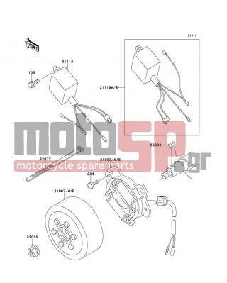 KAWASAKI - KX60 1997 -  - Generator - 224B0514 - SCREW-PAN-WP-CROS