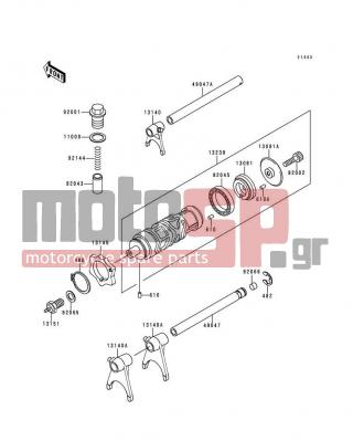 KAWASAKI - NINJA® 250R 1997 - Engine/Transmission - Gear Change Drum/Shift Fork(s) - 482J0100 - CIRCLIP-TYPE-E,10MM