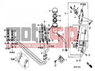 HONDA - XL1000VA (ED)-ABS Varadero 2009 - Brakes - REAR BRAKE MASTER CYLINDER - 90145-MS9-612 - BOLT, OIL, 10X22