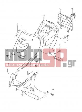 SUZUKI - AN150 Y (E34) 2000 - Body Parts - LEG SHIELD (MODEL T/V/W) - 48111-20E00-0WP - SHIELD, LEG FRONT (GREEN)