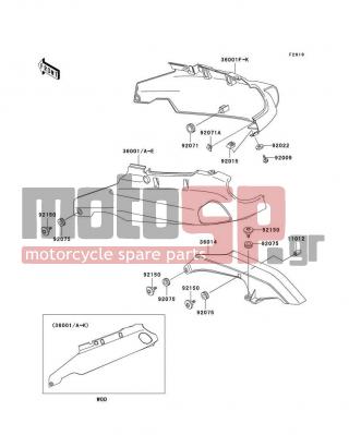 KAWASAKI - NINJA® ZX™-11 1997 - Body Parts - Side Covers/Chain Cover - 92071-1131 - GROMMET