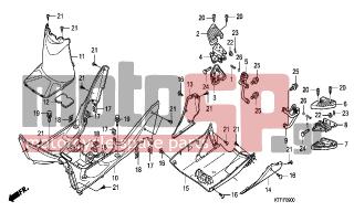 HONDA - SH125 (ED) 2009 - Body Parts - FLOOR PANEL/PILLION STEP - 93901-24380- - SCREW, TAPPING, 4X12