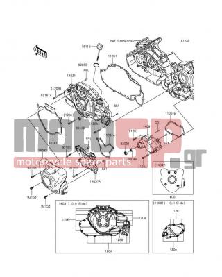 KAWASAKI - VULCAN® 1700 VAQUERO® ABS 2014 - Engine/Transmission - Left Engine Cover(s) - 11061-0338 - GASKET,GENERATOR COVER,IN