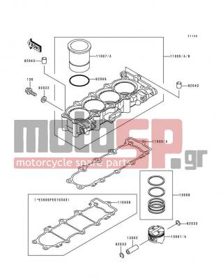 KAWASAKI - NINJA® ZX™-6R 1997 - Engine/Transmission - Cylinder/Piston(s) - 11005-1798 - CYLINDER-ENGINE