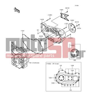 KAWASAKI - VULCAN® 1700 VAQUERO® ABS 2014 - Κινητήρας/Κιβώτιο Ταχυτήτων - Right Engine Cover(s) - 14032-0151 - COVER-CLUTCH