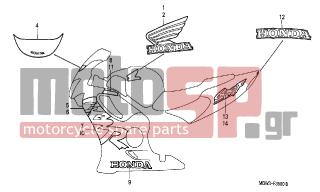 HONDA - CBR600F (ED) 1999 - Body Parts - STRIPE (1) - 83617-MBW-300ZB - MARK, L. RR. COWL *TYPE2*