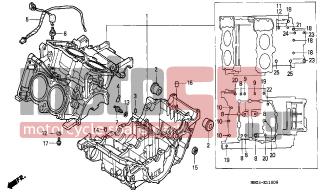 HONDA - VFR800 (ED) 2000 - Engine/Transmission - CRANKCASE - 95701-0607000 - BOLT, FLANGE, 6X70