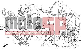HONDA - CBR1100XX (ED) 1999 - Engine/Transmission - WATER PUMP (W/X/Y/1/2/3/4) - 19310-MAT-305 - BODY COMP., THERMOSTAT