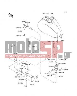 KAWASAKI - VULCAN 1500 CLASSIC 1997 - Body Parts - Fuel Evaporative System - 14073-1219 - DUCT,CANISTER