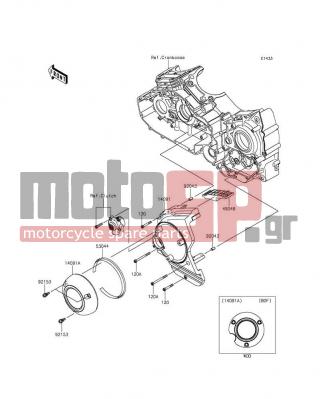 KAWASAKI - VULCAN® 1700 VOYAGER® ABS 2014 - Engine/Transmission - Chain Cover - 53044-0047 - TRIM,ISOLATOR