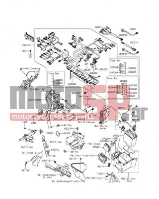 KAWASAKI - VULCAN® 1700 VOYAGER® ABS 2014 -  - Chassis Electrical Equipment(BDF/BEF) - 11055-0613 - BRACKET,CONNECTOR