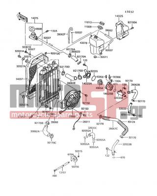 KAWASAKI - VULCAN 750 1997 - Engine/Transmission - Radiator