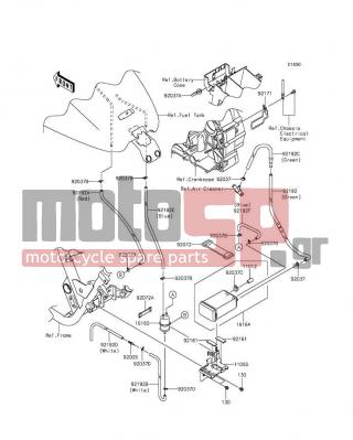 KAWASAKI - VULCAN® 1700 VOYAGER® ABS 2014 - Εξωτερικά Μέρη - Fuel Evaporative System(CA) - 92037-1459 - CLAMP,CABLE