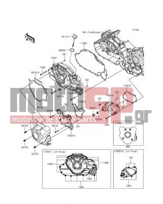 KAWASAKI - VULCAN® 1700 VOYAGER® ABS 2014 - Engine/Transmission - Left Engine Cover(s) - 11061-0338 - GASKET,GENERATOR COVER,IN