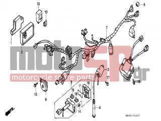 HONDA - NX650 (ED) 1988 - Electrical - WIRE HARNESS/IGNITION COIL - 30700-KF0-153 - CAP ASSY., NOISE SUPPRESSOR