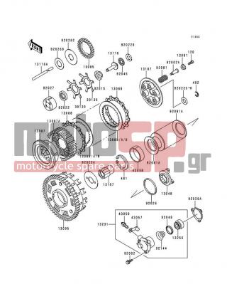 KAWASAKI - CANADA ONLY 1996 - Engine/Transmission - Clutch - 92022-1114 - WASHER,TOOTHED,25X40X5