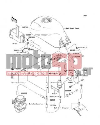 KAWASAKI - GPZ 1100 1996 - Body Parts - Fuel Evaporative System - 92072-066 - BAND,L=50