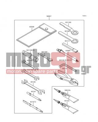 KAWASAKI - GPZ 1100 ABS 1996 - Εξωτερικά Μέρη - Owner's Tools - 92126-001 - TOOL-WRENCH,OPEN END,8X10