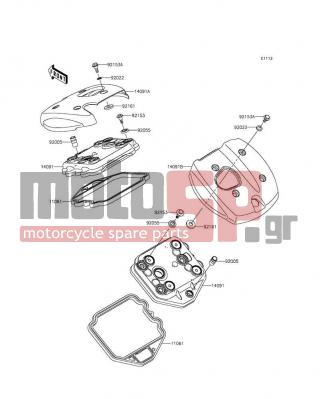 KAWASAKI - VULCAN® 900 CLASSIC LT 2014 - Engine/Transmission - Cylinder Head Cover - 14091-0507 - COVER,TOP,FR