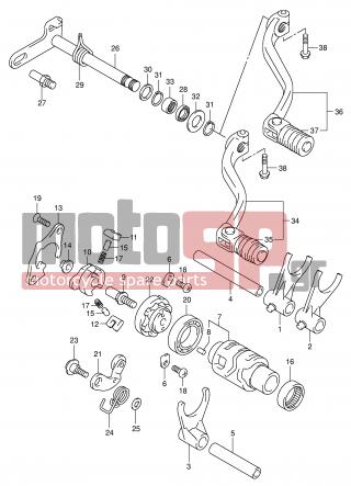 SUZUKI - DR-Z400 S (E2) 2002 - Engine/Transmission - GEAR SHIFTING (NOTE) -  - BEARING, SHIFT CAM LH 