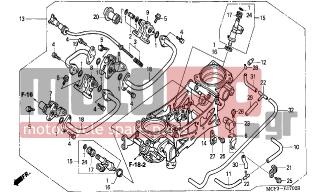 HONDA - VTR1000SP (ED) 2006 - Κινητήρας/Κιβώτιο Ταχυτήτων - THROTTLE BODY (ASSY.) ( VT R1000SP2/3/4/5/6) - 16120-MCF-023 - STAY COMP., FUEL