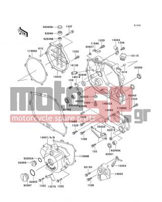KAWASAKI - KLX250R 1996 - Engine/Transmission - Engine Cover(s) - 14032-1335 - COVER-CLUTCH,OUTER