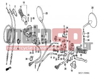HONDA - FMX650 (ED) 2005 - Πλαίσιο - HANDLE LEVER / SWITCH / CABLE - 93901-32320- - SCREW, TAPPING, 3X12